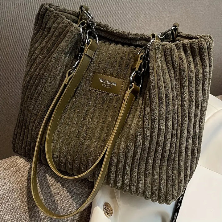 Antonella® | Borsa tote in velluto a coste di cotone