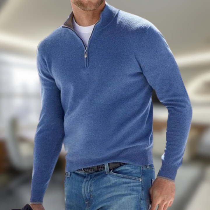 VITTORIO™ | MAGLIONE A COLLO ALTO CON ZIP