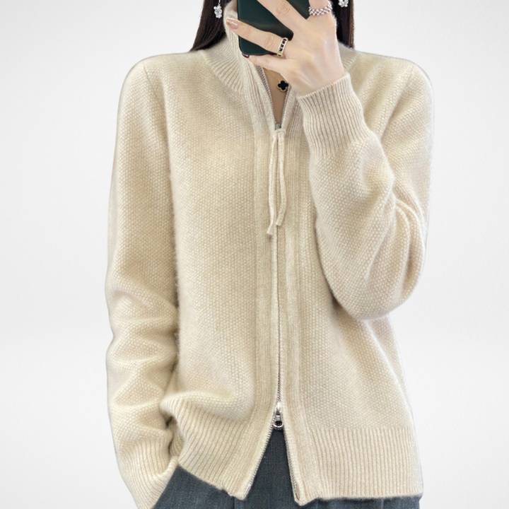 Demi® | Cardigan con zip in cashmere Premium