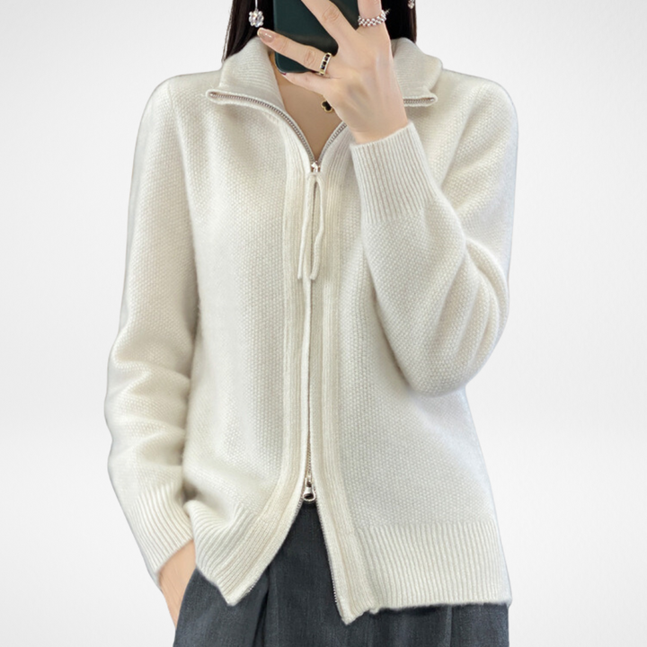 Demi® | Cardigan con zip in cashmere Premium