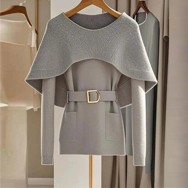 Antonella® | Maglione Grigio Unico a Collo Rotondo