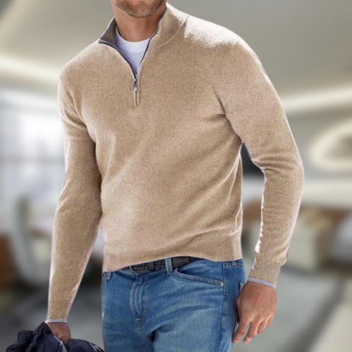 VITTORIO™ | MAGLIONE A COLLO ALTO CON ZIP