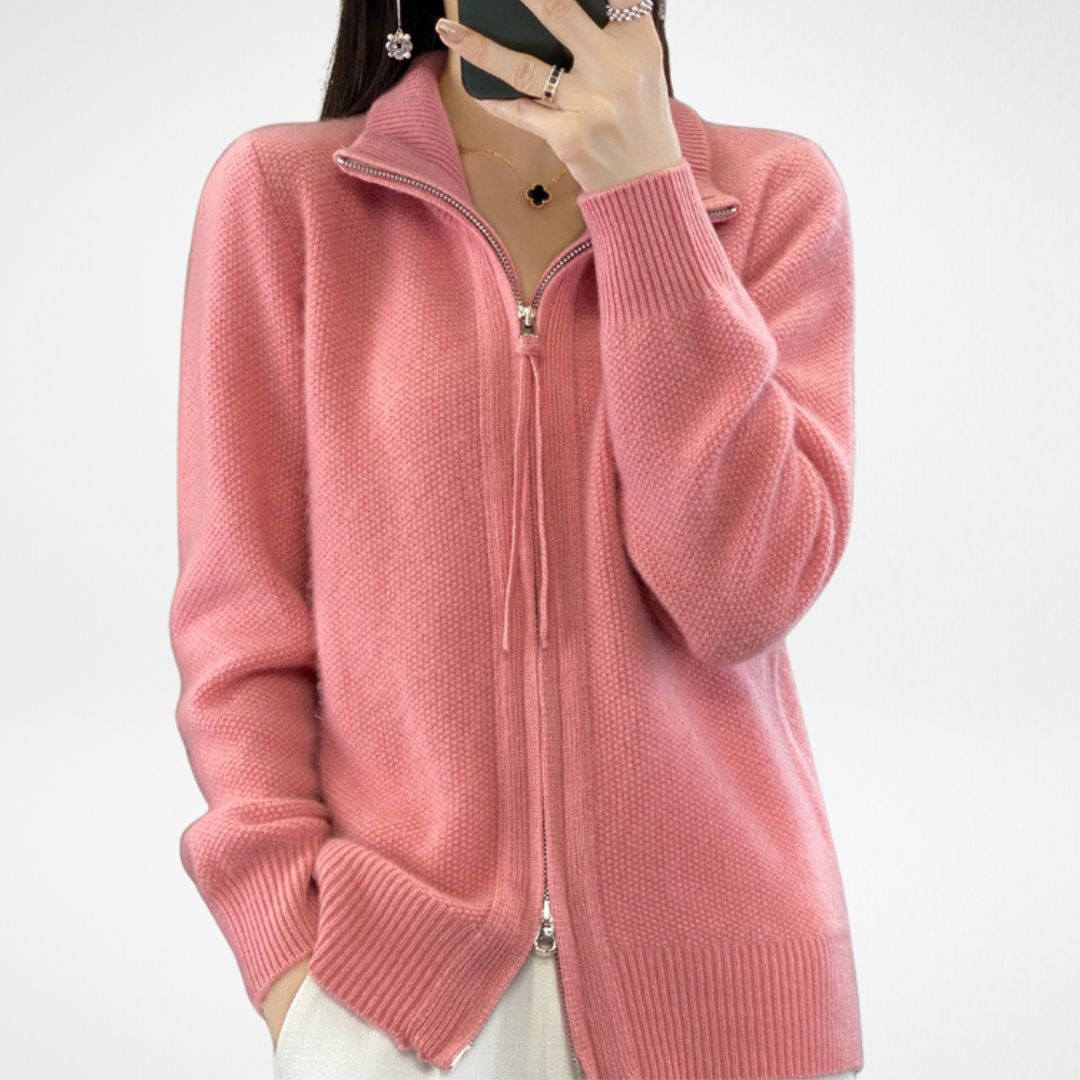 Demi® | Cardigan con zip in cashmere Premium