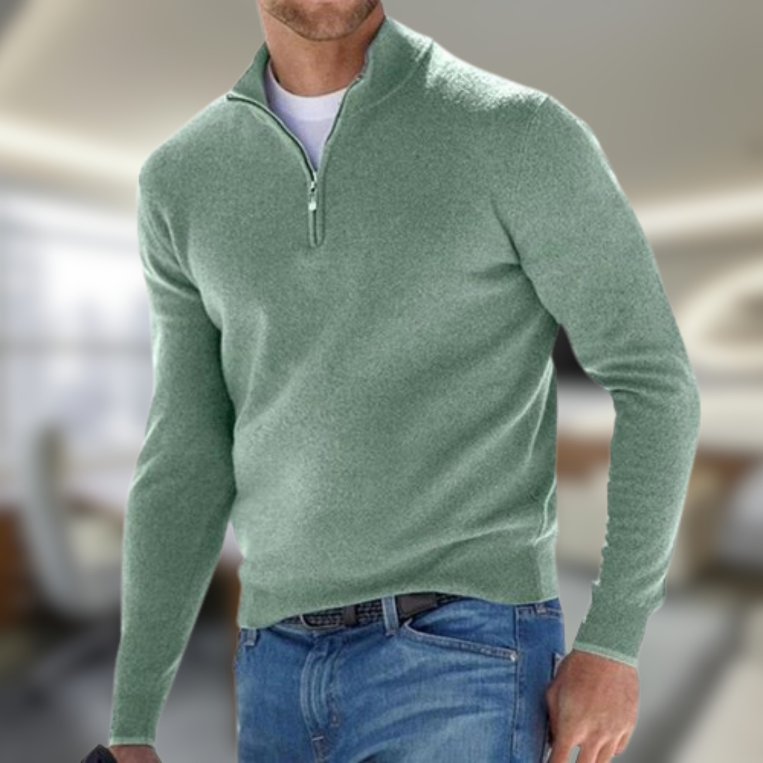 VITTORIO™ | MAGLIONE A COLLO ALTO CON ZIP