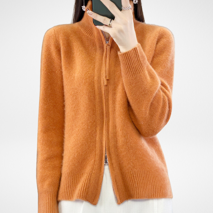 Demi® | Cardigan con zip in cashmere Premium