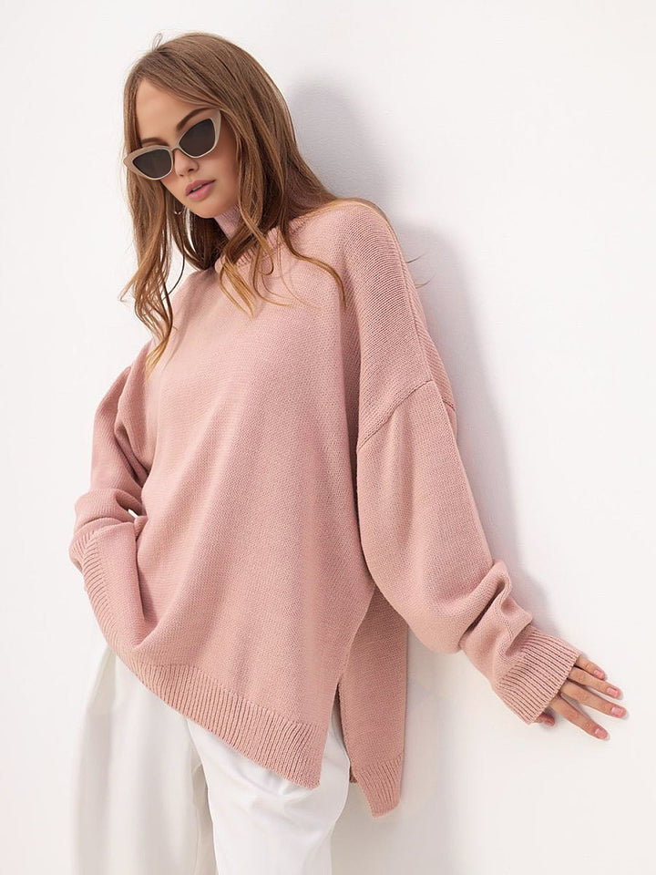 Dina ™| Maglione dolcevita con spacco oversize