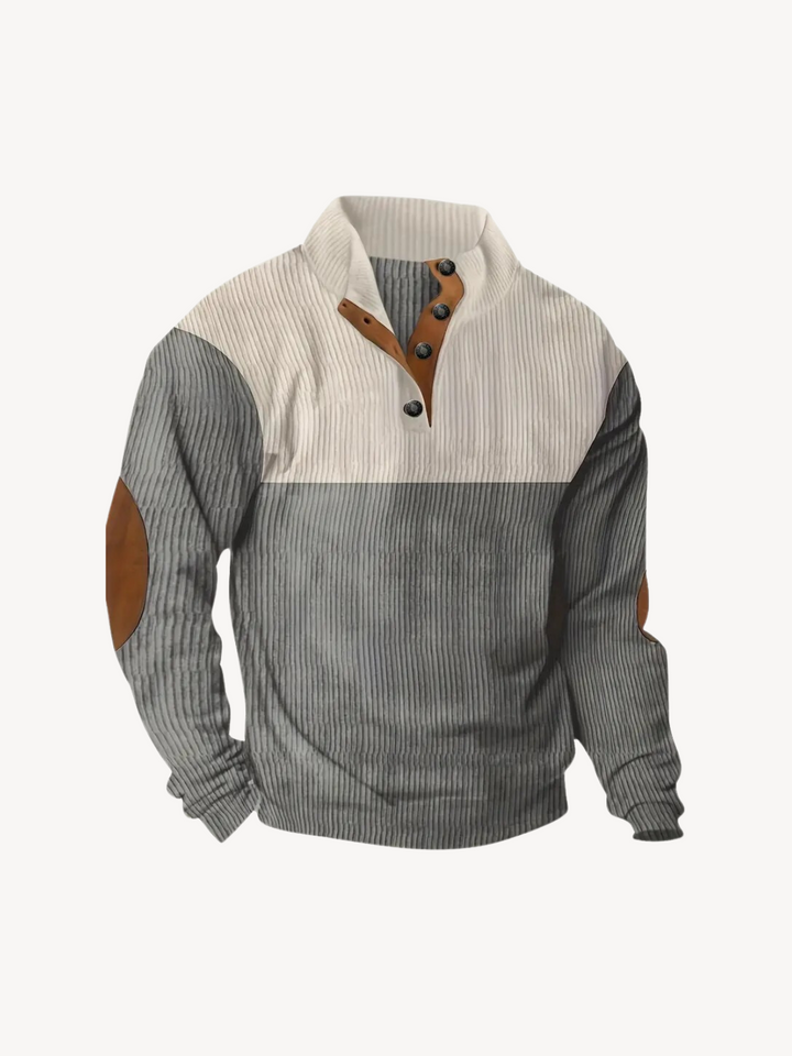 FEDERICO - MAGLIA HENLEY CON INSERTI PATCHWORK