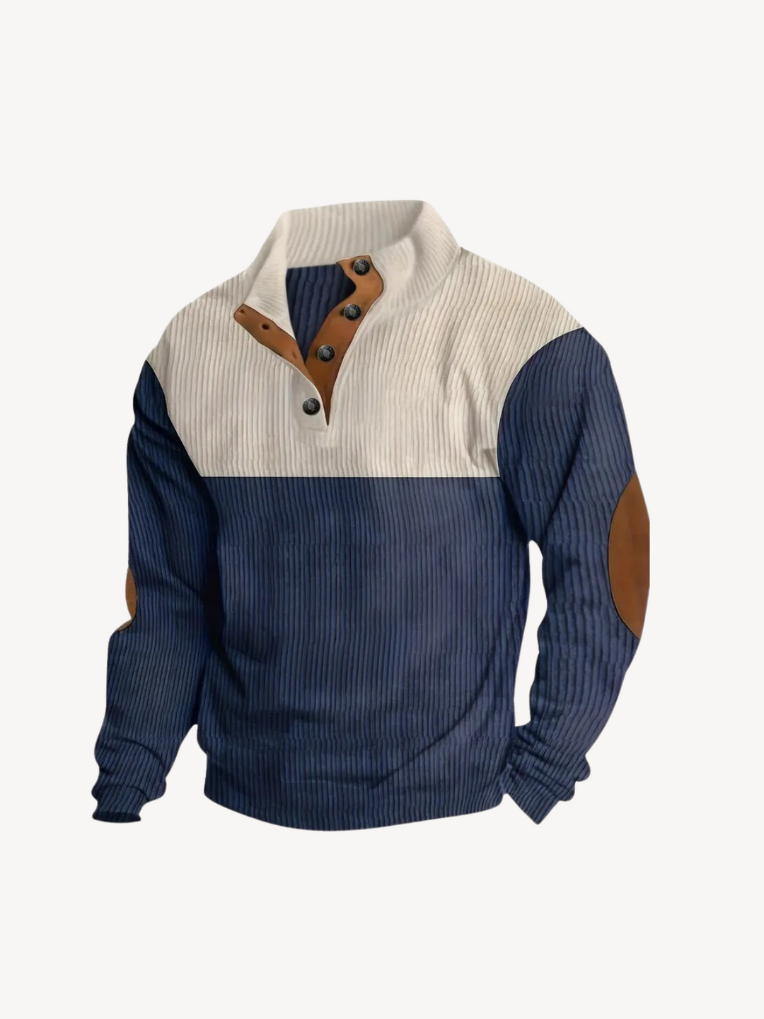 FEDERICO - MAGLIA HENLEY CON INSERTI PATCHWORK