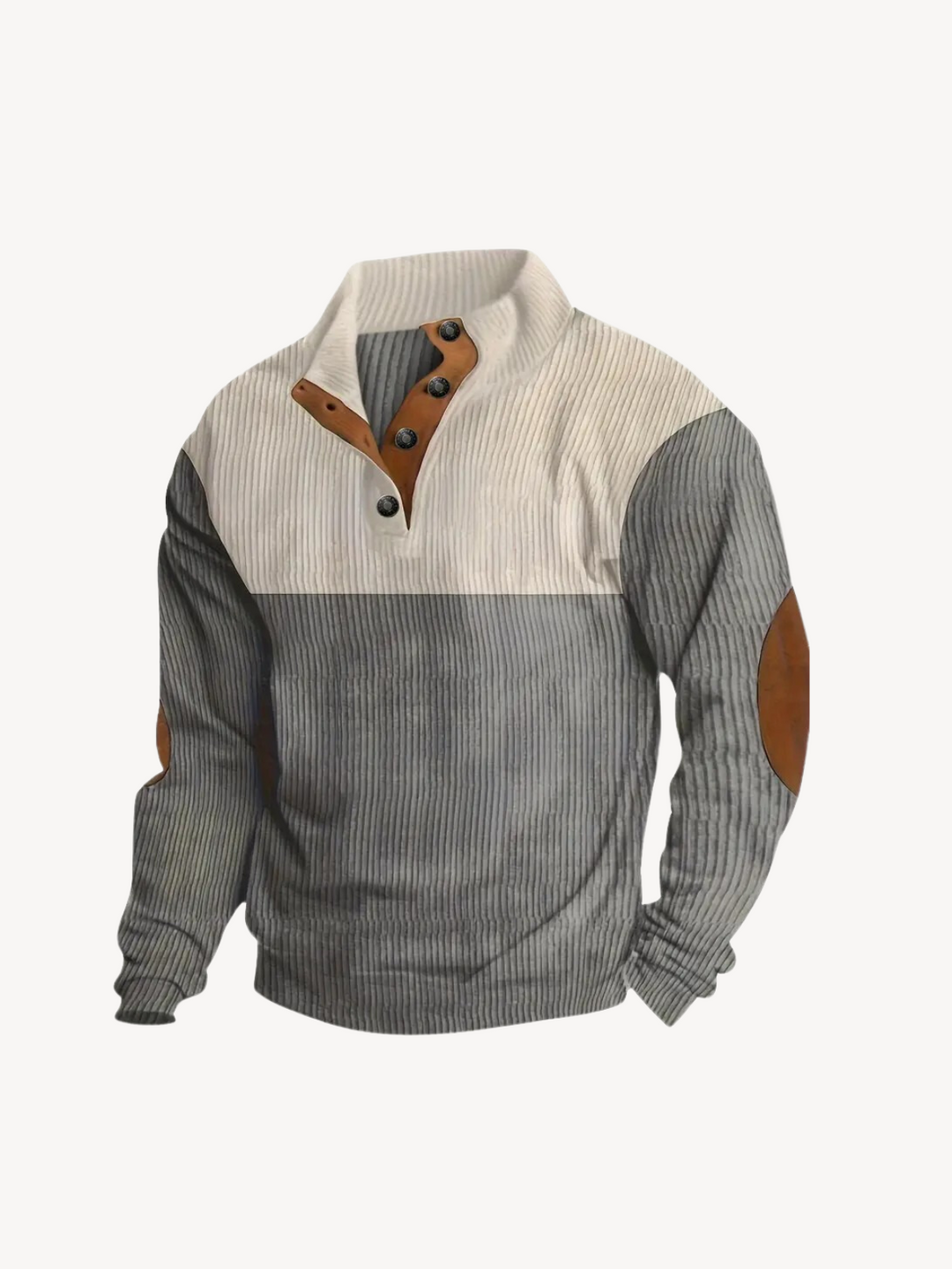 FEDERICO - MAGLIA HENLEY CON INSERTI PATCHWORK