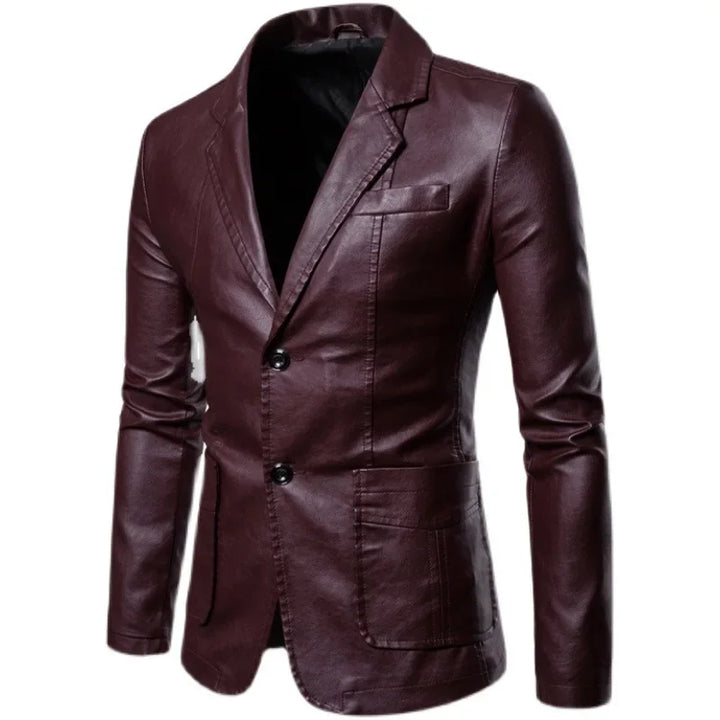 Dino® | Blazer in Pelle Marrone Elegante