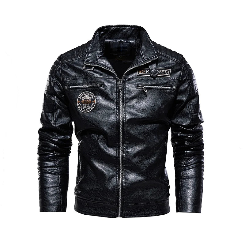 Vito® | Giacca Biker in Pelle Vintage Marrone Premium