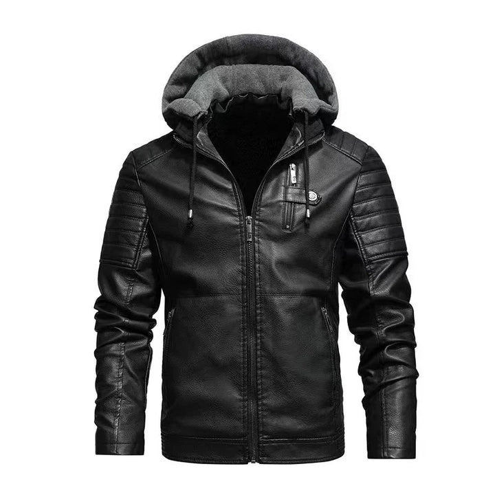 Toni® | Giacca Biker in Pelle con Cappuccio Rimovibile