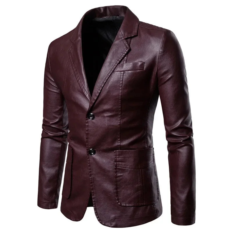 Dino® | Blazer in Pelle Marrone Elegante