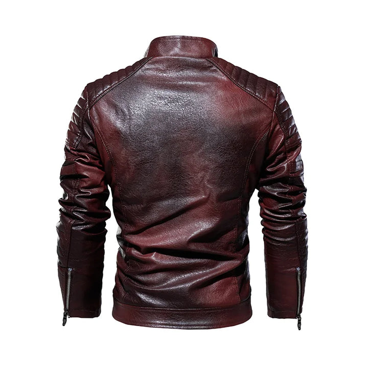 Vito® | Giacca Biker in Pelle Vintage Marrone Premium