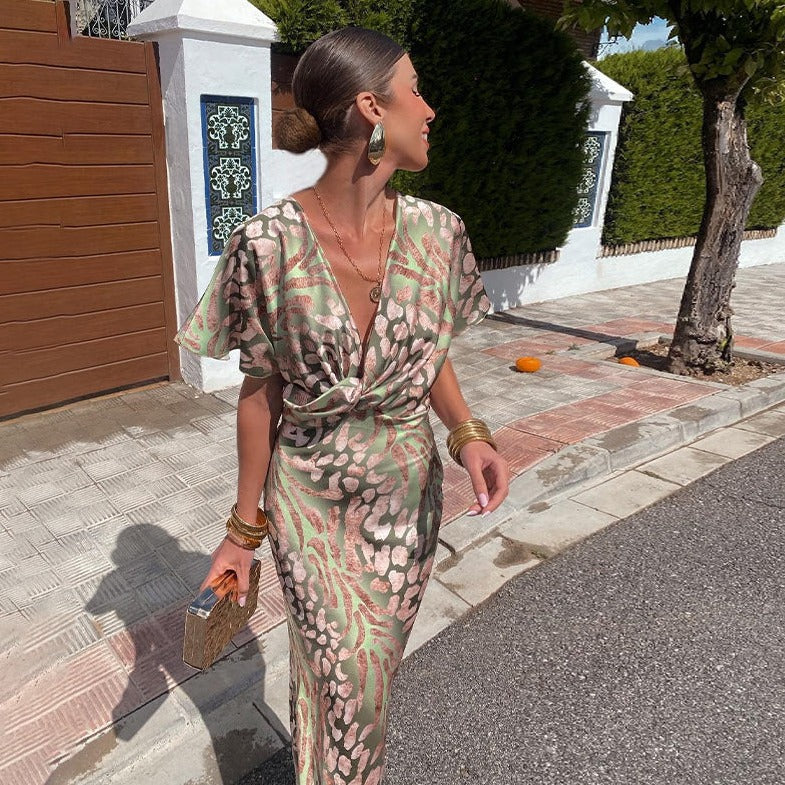 Aria® | Elegante Abito Maxi con Twist e Scollatura a V