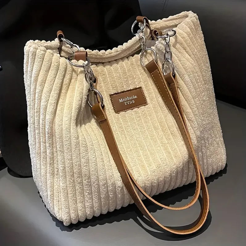 Antonella® | Borsa tote in velluto a coste di cotone