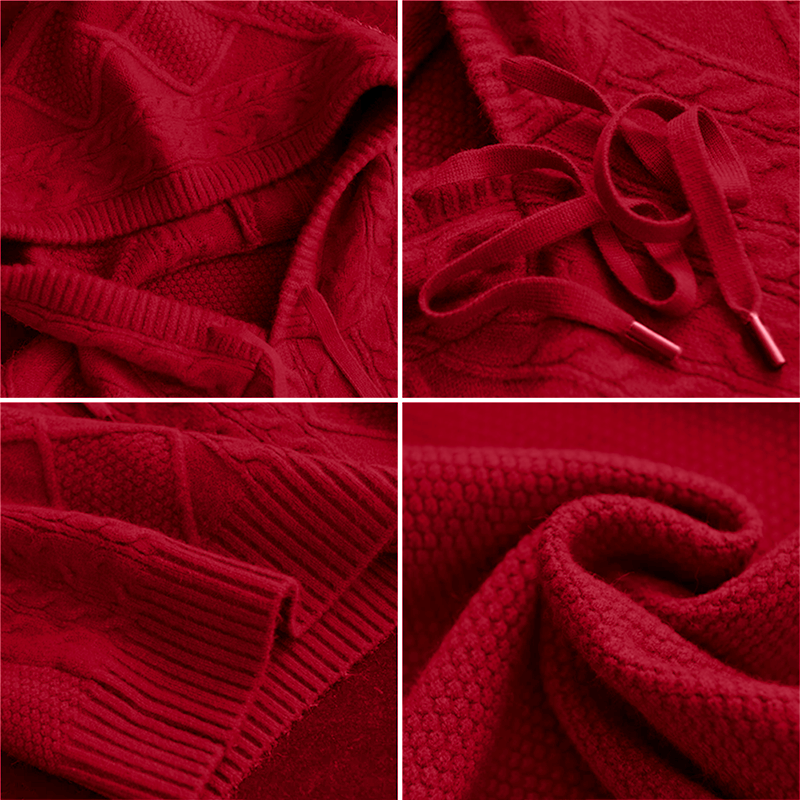 FABIOLA™ | MAGLIONE JACQUARD CON CAPPUCCIO