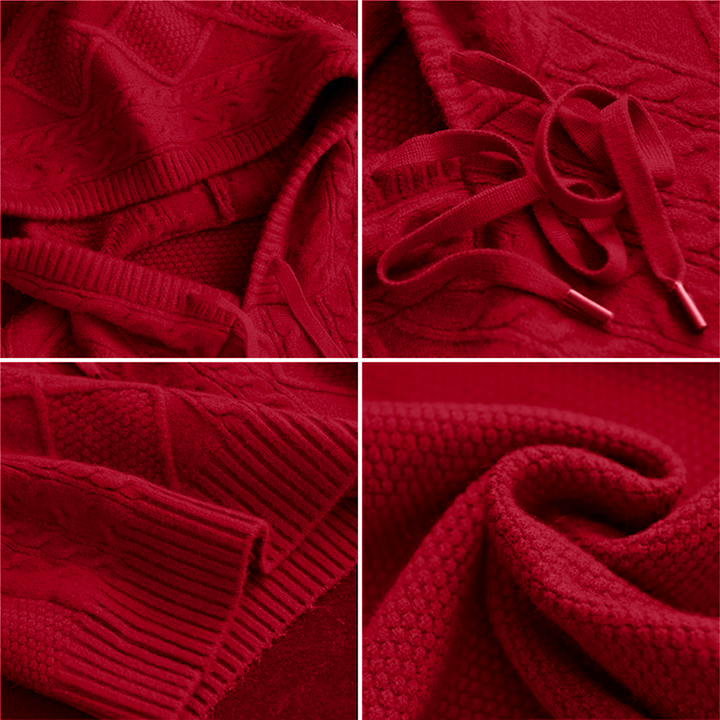 FABIOLA™ | MAGLIONE JACQUARD CON CAPPUCCIO