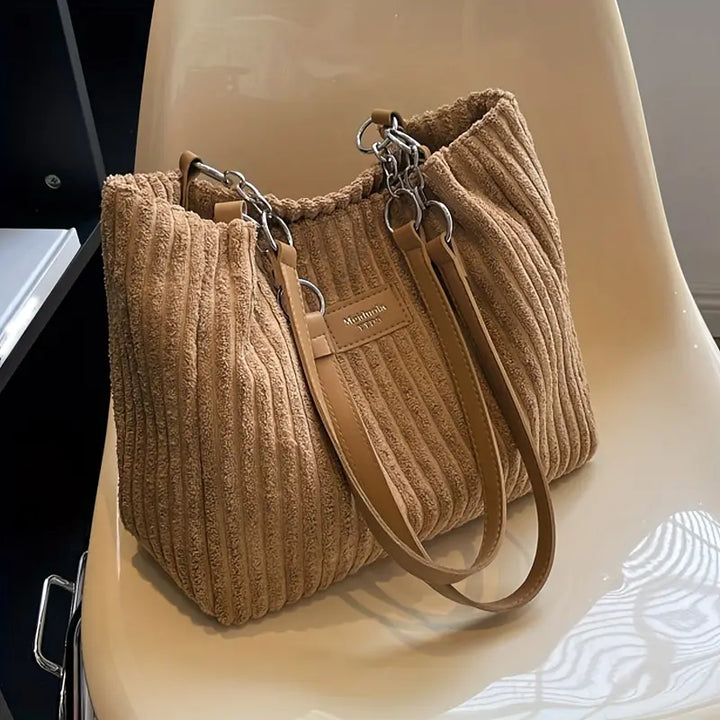 Noemi® | Elegante Borsa Tote in Velluto a Coste