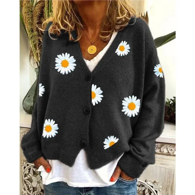 Vittoria® | Cardigan all'uncinetto floreale casual