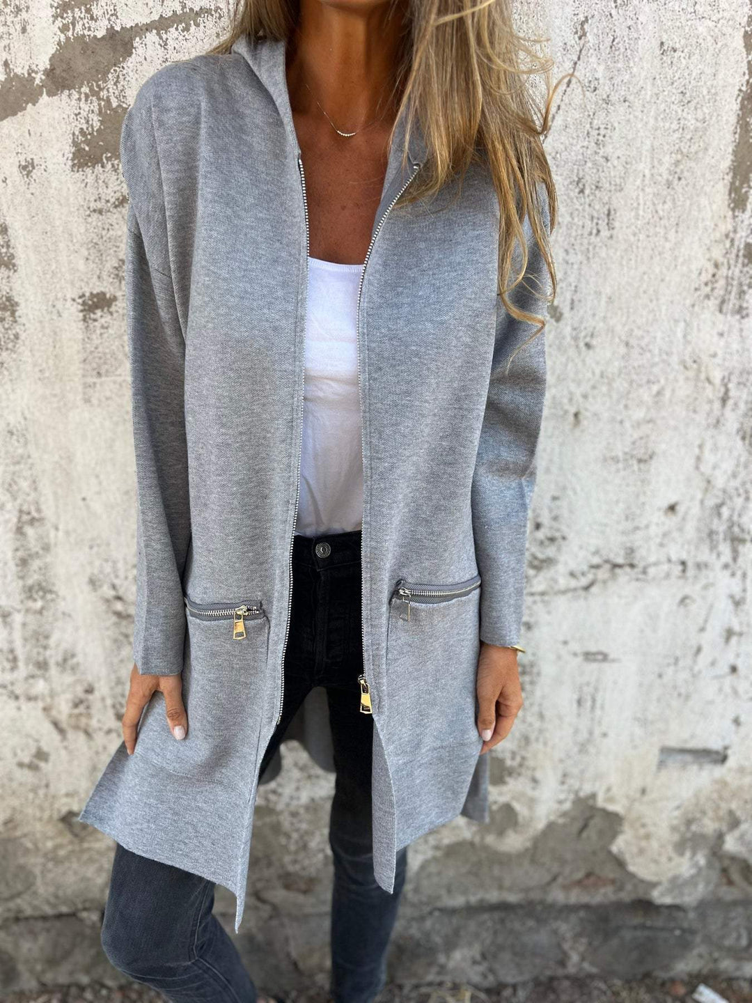 Lena | Cardigan a maniche lunghe con zip