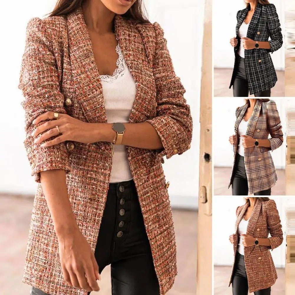 Martina® | Blazer a maniche lunghe con stampa scozzese