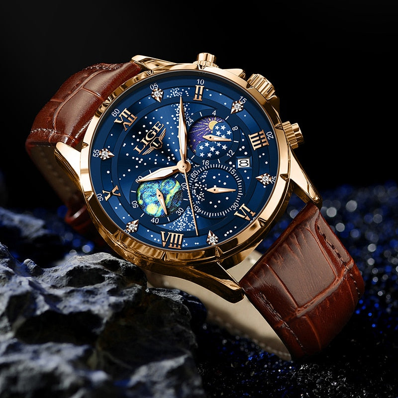 Nino® | Orologio Elegante con Fase Lunare