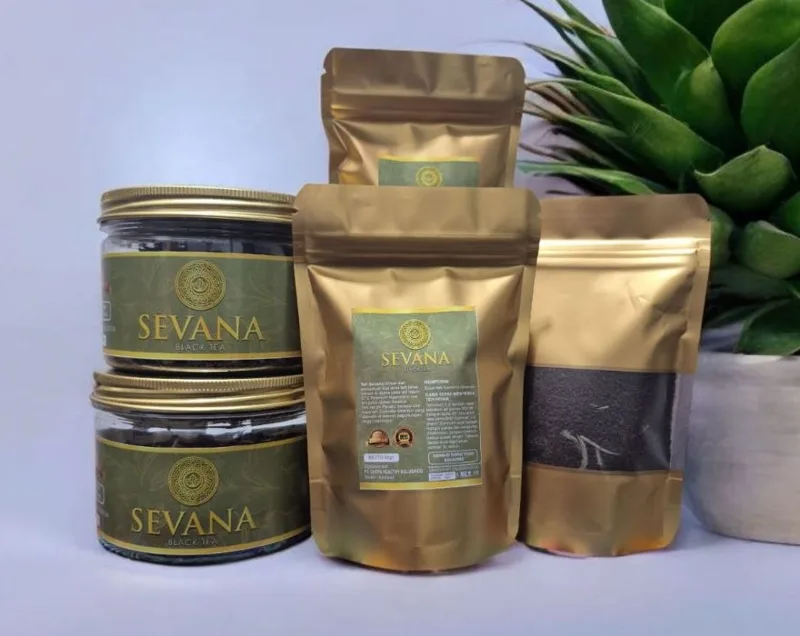 Sevana Black Tea dalam kemasan jar dan pouch